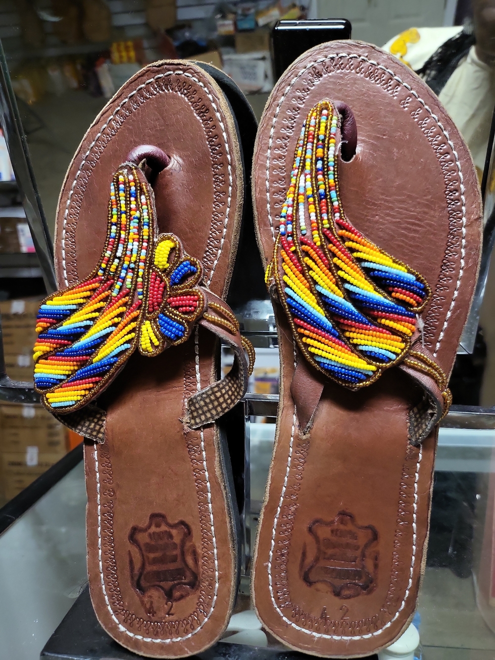 African Maasai Beaded traditional slippers Size 42 us size 11